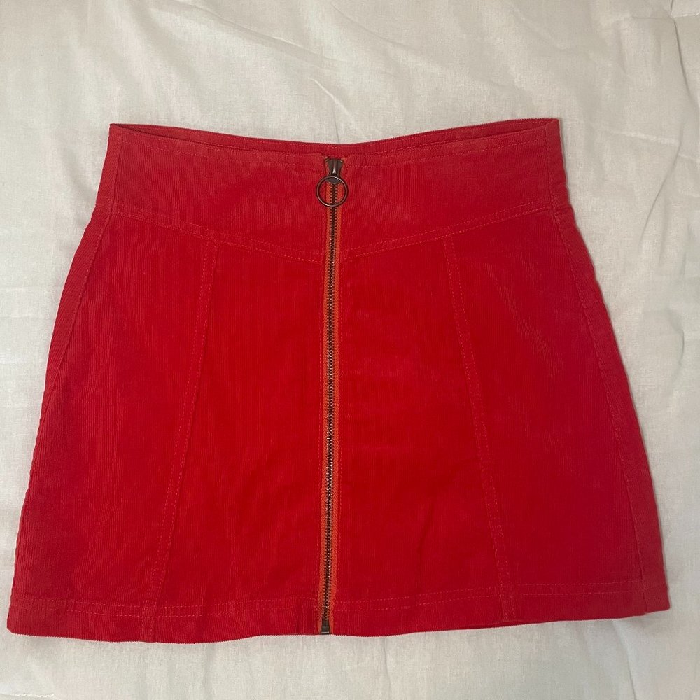 Forever 21 Red Corduroy Mini Skirt